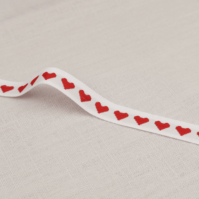 Hovedbilde Red Hearts - Pyntebånd 13 mm