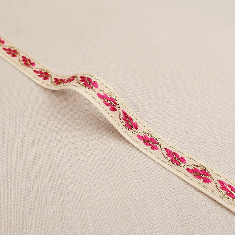 Tia Mørk Rosa - Pyntebånd 12 mm