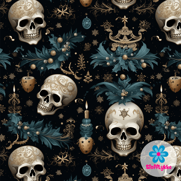 Christmas Skull Petrol - Jersey