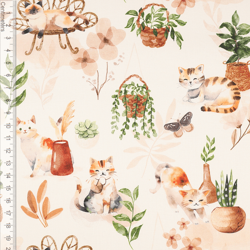 Garden Cats - Fast Bomull