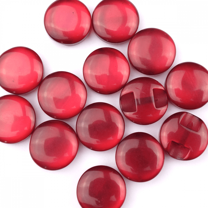 Hovedbilde Candy Mørk Rød - 11 mm Resin Knapp