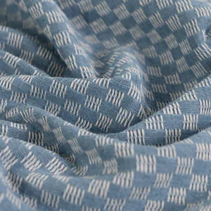 Hovedbilde Checks Lys Bl&aring; - Denim Jacquard