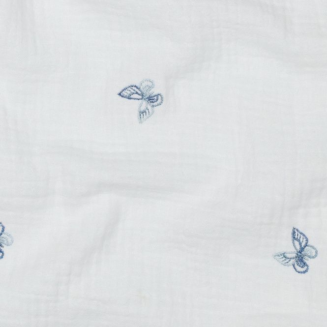 Hovedbilde Butterfly Blue - Brodert Musselin