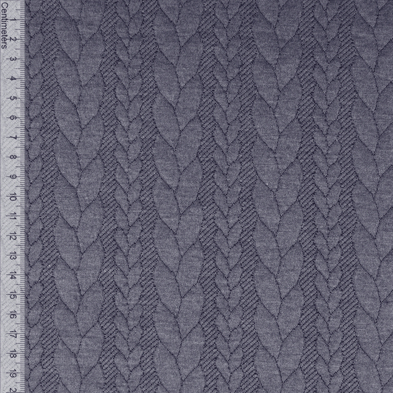 Denim Melert - Flettestrikk