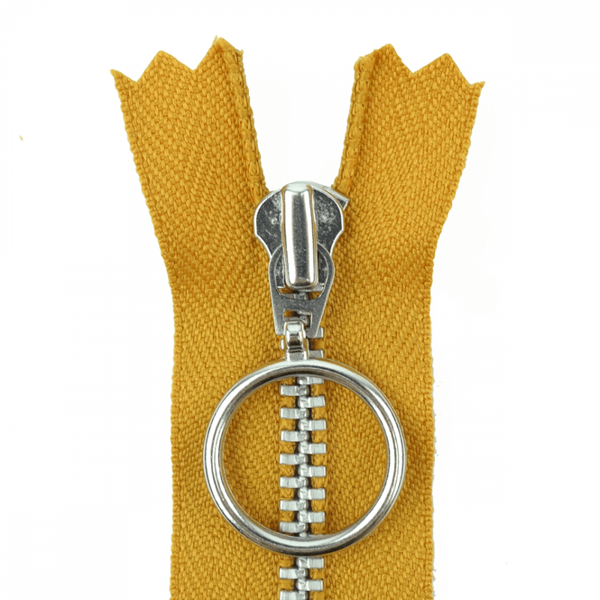 Hovedbilde Varm Sennepsgul - Metall Glidelås m/ring - YKK 4 mm