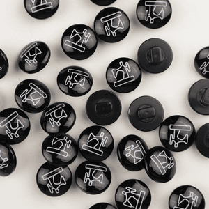 Hovedbilde Symaskin Sort - 13 mm Plast Knapp