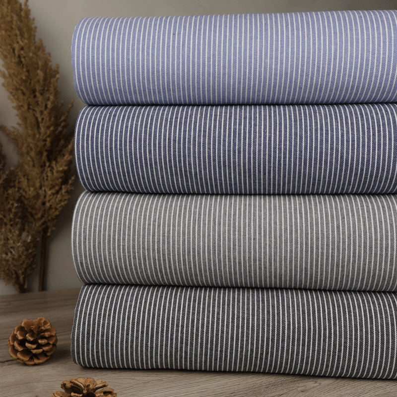 Mørk Blå Striper - Polycotton