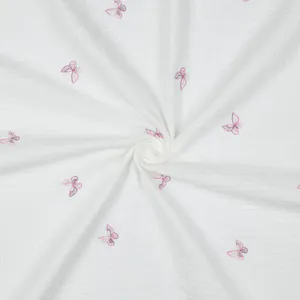 Hovedbilde Butterfly Pink - Brodert Musselin
