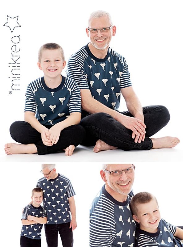 Raglan T-Skjorte Barn og Herre - Minikrea 66220