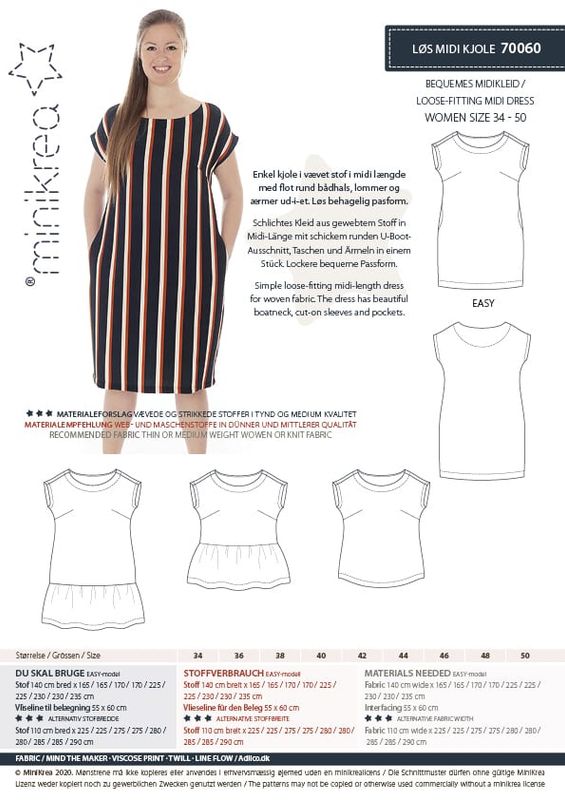 Loose-Fitting Kjole dame (Minikrea 70060)