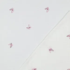 Hovedbilde Butterfly Pink - Brodert Musselin