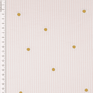 Hovedbilde Daisy Stripe Lys Rosa - Seersucker Brodert Bomull