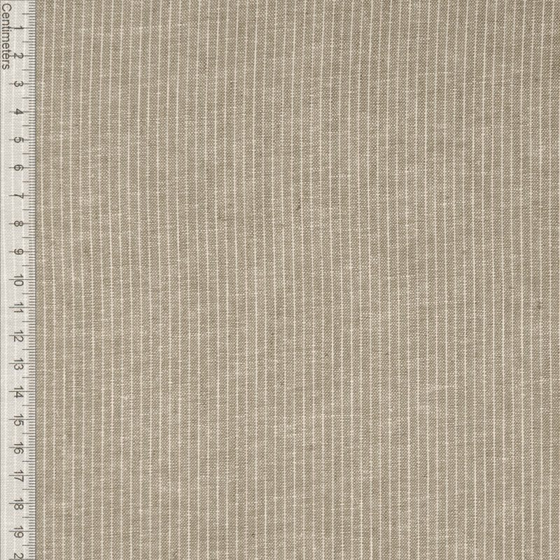 Pinstripe Lys Oliven - Lin/Bomull