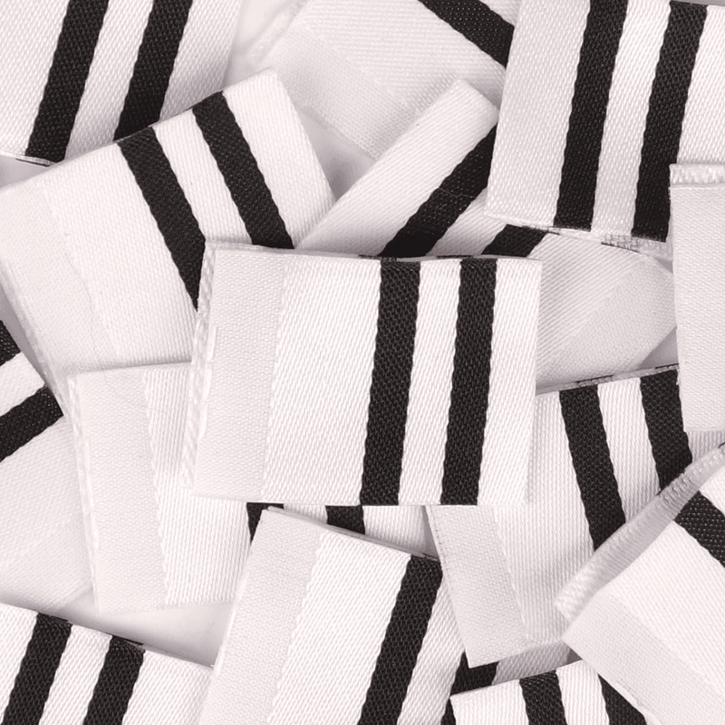 Stripe Merkelapp Hvit/Sort - 10 stk