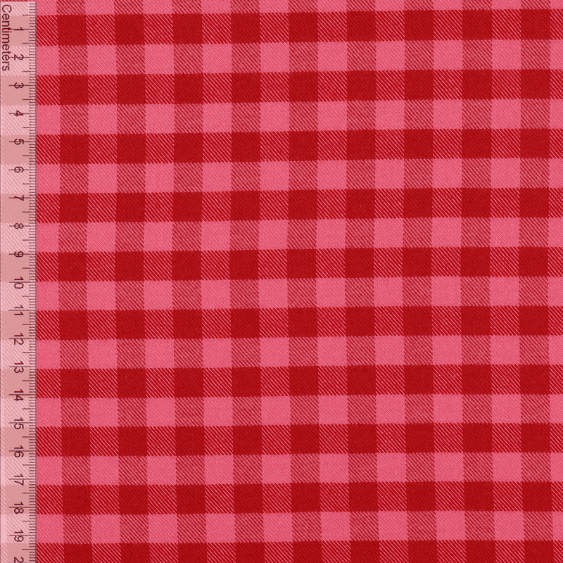 Pink/Red Checks - Flanell/Viskose