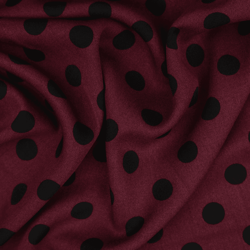 Dots Bordeaux - Viskose  Twill