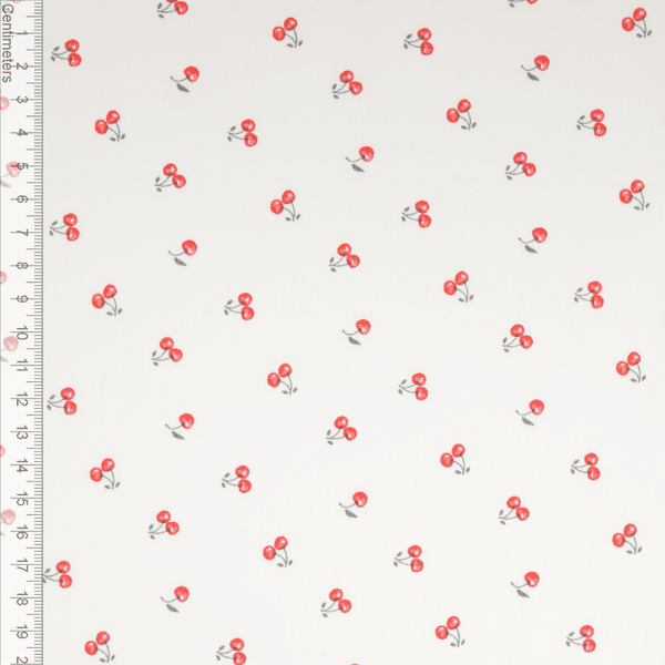 Mini Cherries Ecru - Fast Bomull