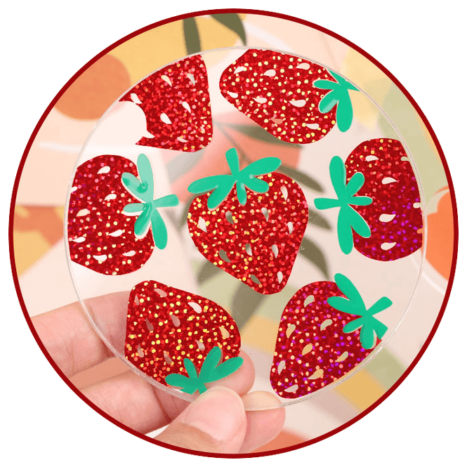 Hovedbilde Holographic Sparkle Dekorvinyl - Red 30x30cm