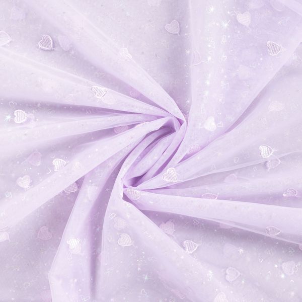 Hjertefin Lavendelrosa - Brodert Tyll