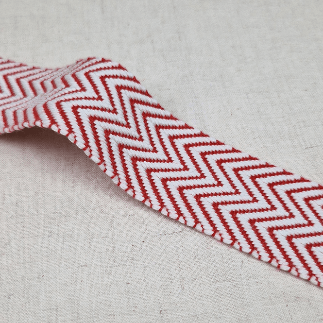 Hovedbilde Chevron Rød - Vevd Bånd 38 mm