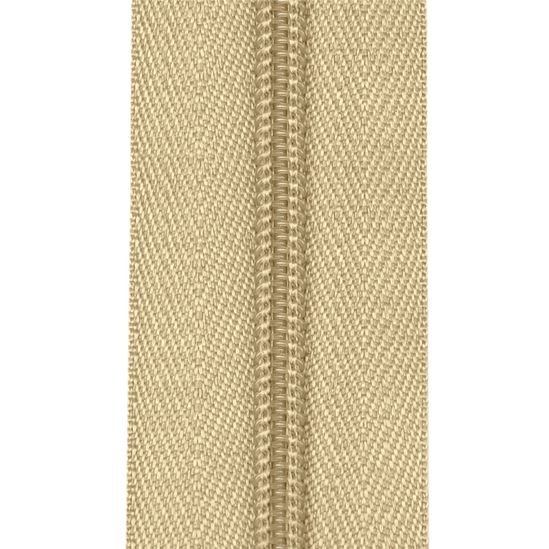 Beige - Glidelås metervare 4mm
