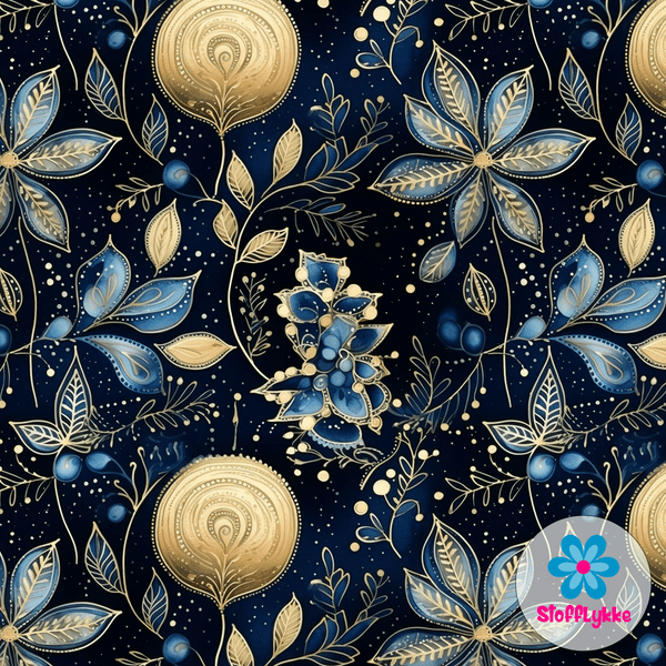 Glam Blue Christmas - French Terry