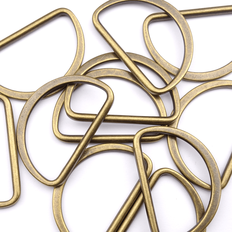 Antikk Messing - D-ring 40 mm