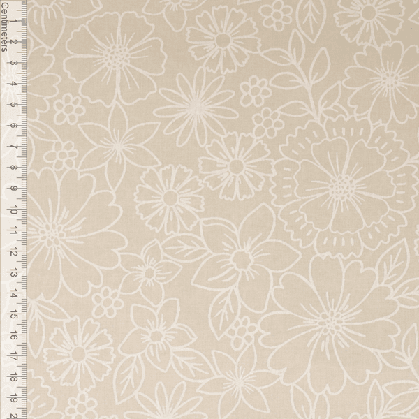 Blomsterro Lys Beige - Fast Bomull