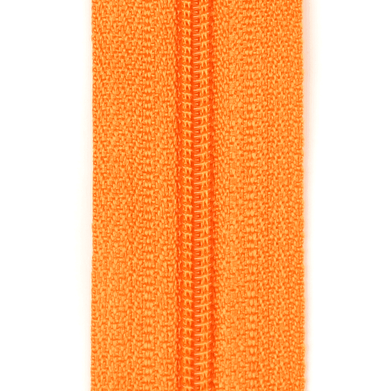 Orange - Glidelås metervare 4mm