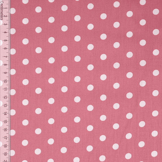 Hovedbilde Mørk Rose Polkadot - Fast Bomull