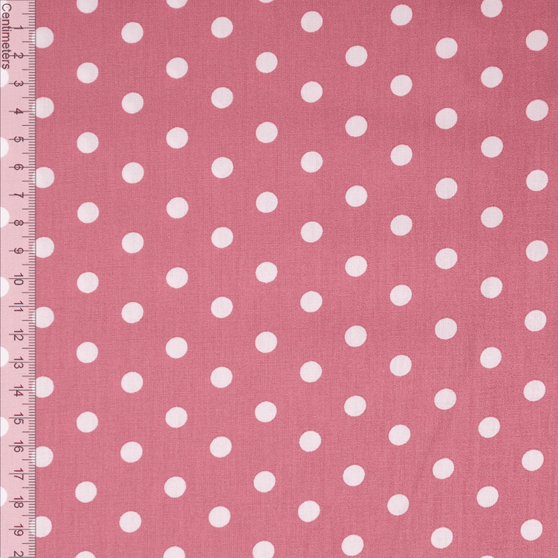 Mørk Rose Polkadot - Fast Bomull