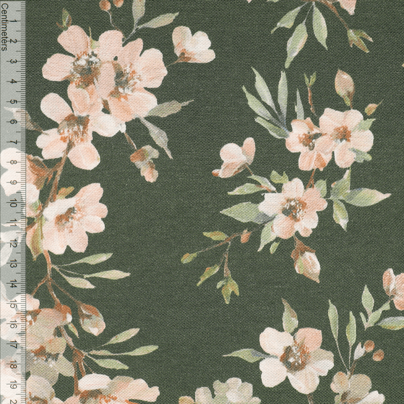 Soft Flowers Khaki - Kanvas
