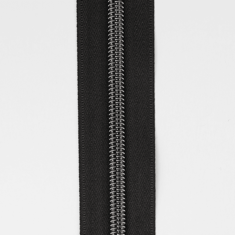 Sort/Gunmetal - 3 m Nylon Glidelås #5