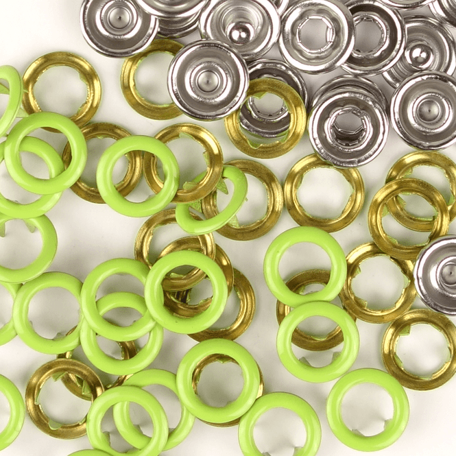 Hovedbilde Lime Ring Metalltrykknapp - 20 stk