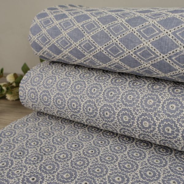 Solblomst - Brodert Bomull