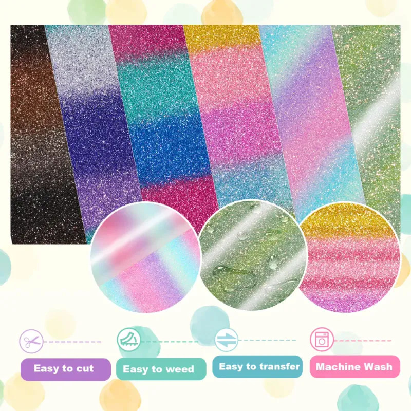 Samlepakke Ombré Glitter HTV