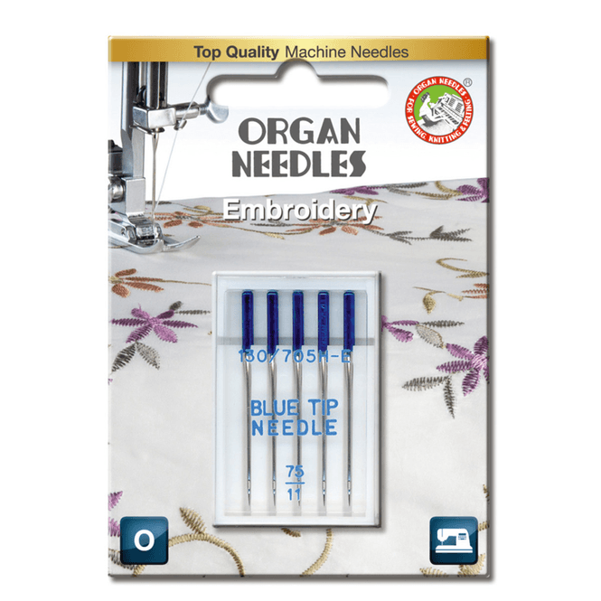 Hovedbilde Organ Symaskinnåler Brodering Blue Tip 75 5pk