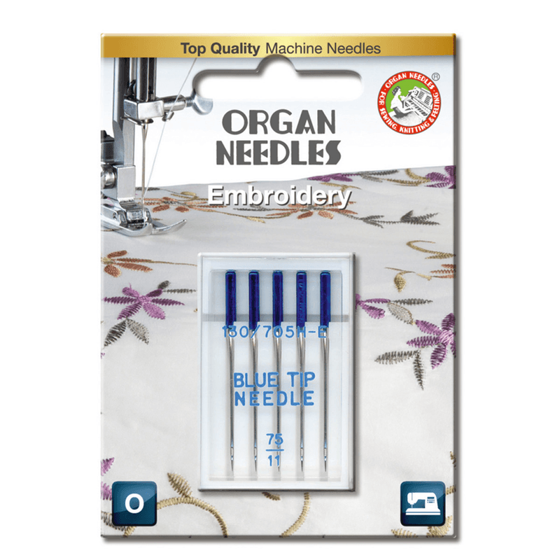 Organ Symaskinnåler Brodering Blue Tip 75 5pk