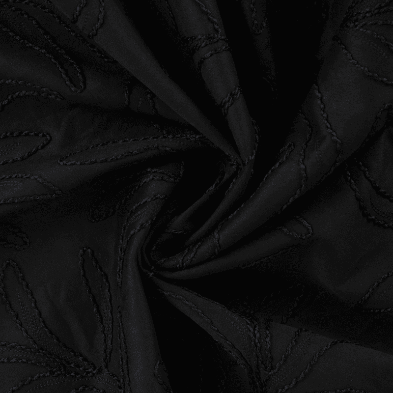 Floral Black - Scuba Suede