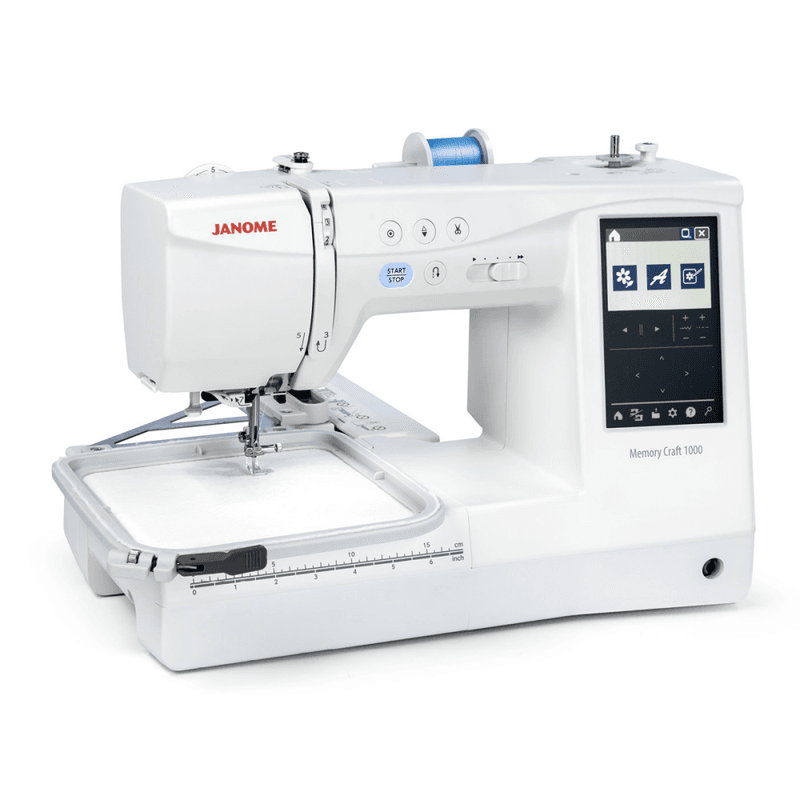 Janome Memory Craft 1000 Silky White Sy- og Broderimaskin