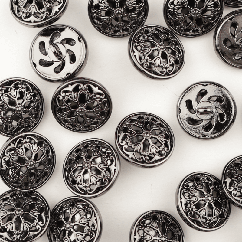 Elrond Gunmetal - 18 mm Metall Knapp