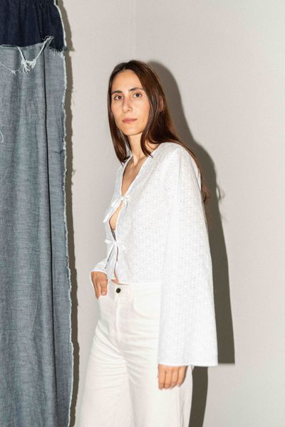 Tie Blouse x Cone Sleeve - Puff and Pencil