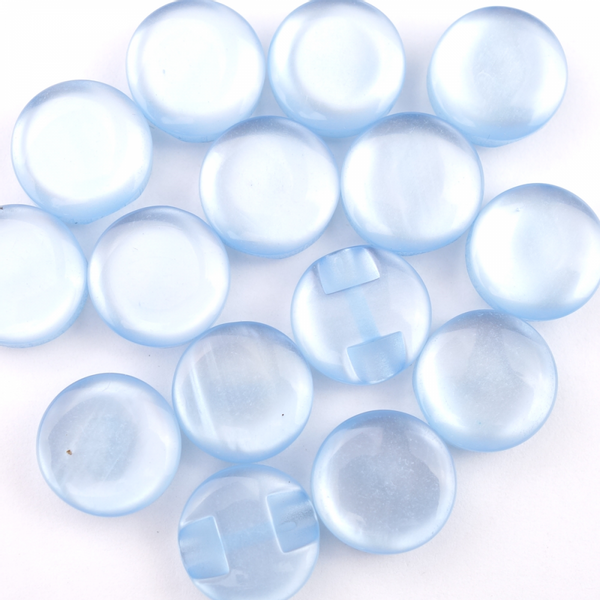 Candy Lys Blå - 11 mm Resin Knapp