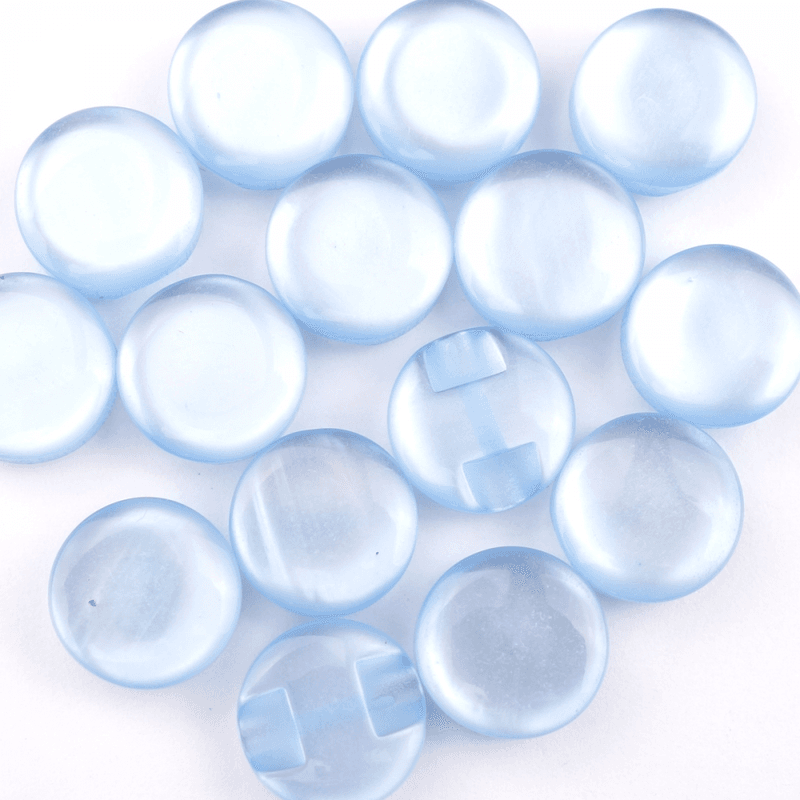 Candy Lys Blå - 11 mm Resin Knapp