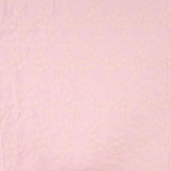 Rekkeblomst Rosa - Brodert Bomull