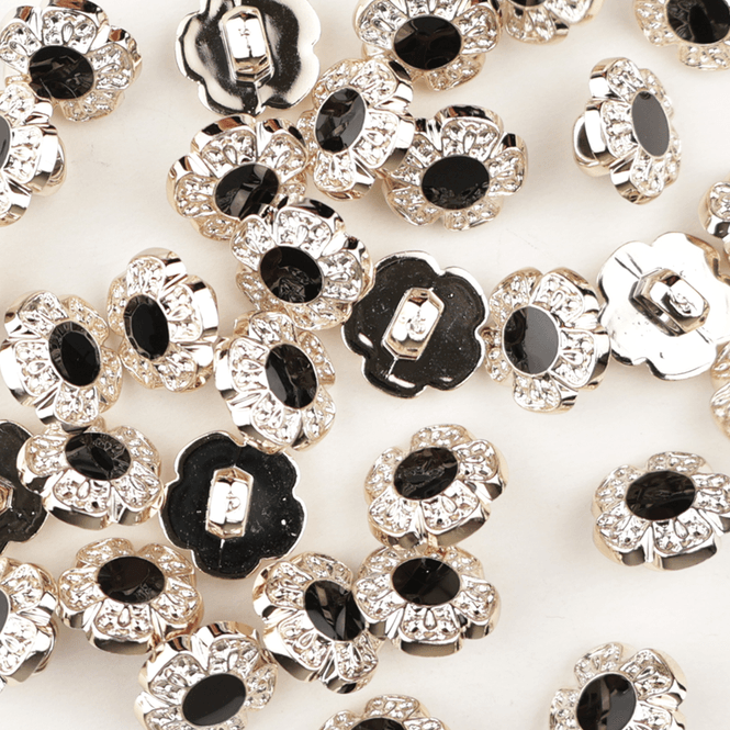 Hovedbilde Plum Blossom Sort - 12,5 mm Plast Knapp
