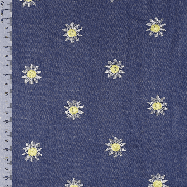 Prestekrage - Brodert Chambray