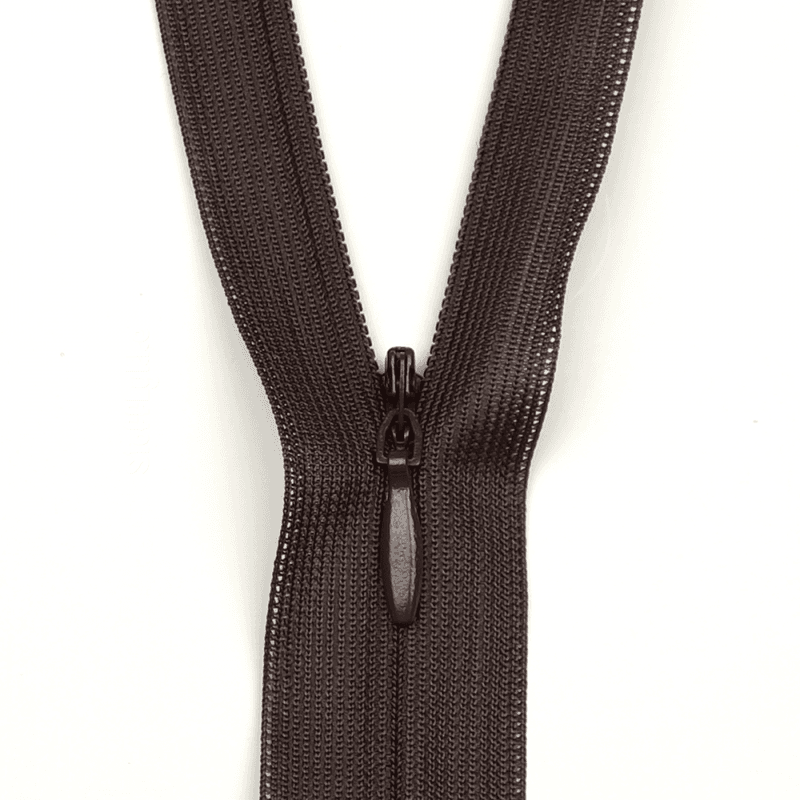 Brun - Usynlig Glidelås (4 mm)