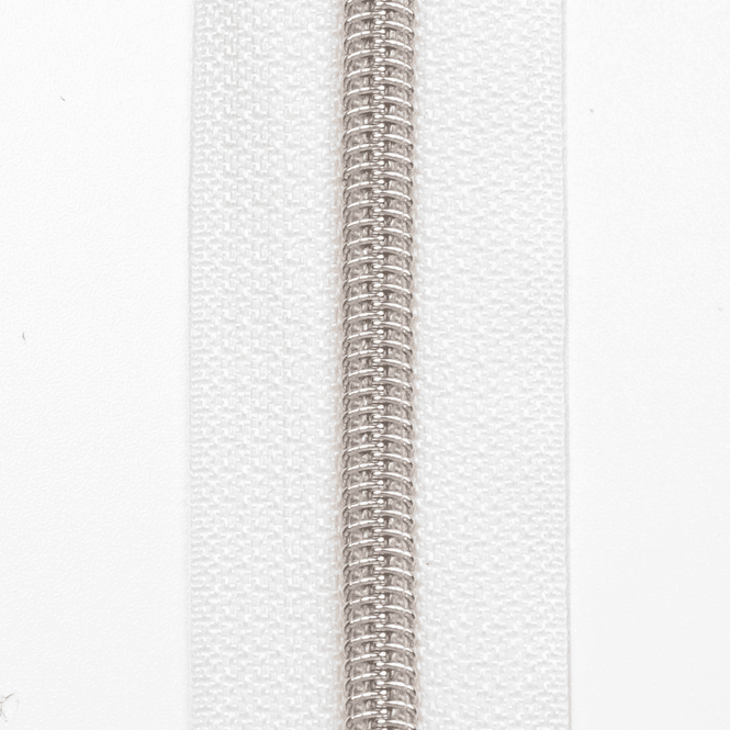 Hovedbilde Sølv/Hvit - 3 m Glidelås 6,5 mm