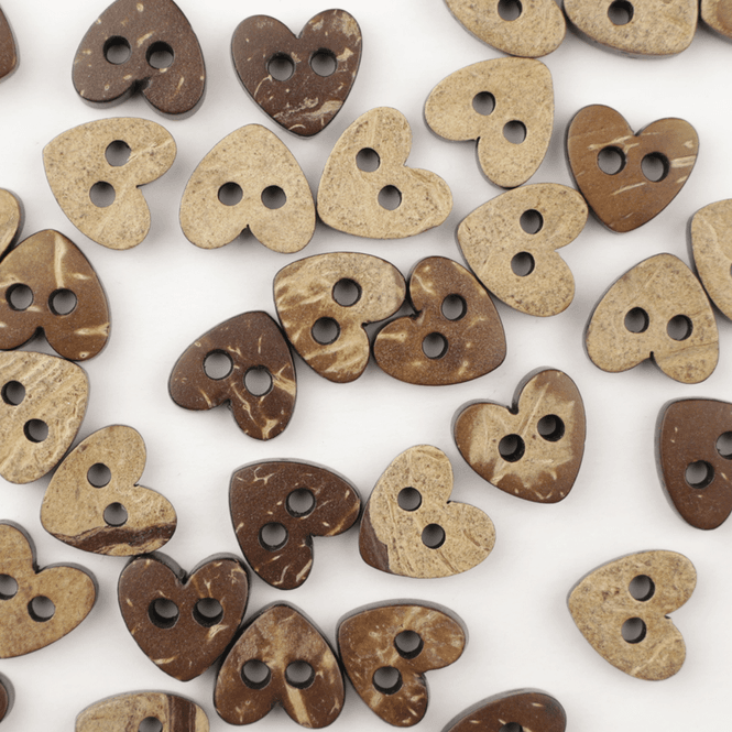 Hovedbilde Heart - 11,5 mm Kokosnøtt Knapp